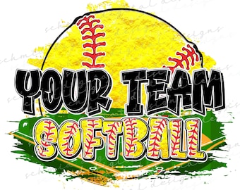 personalisierte Softball TEAM PNG, Softball Maskottchen PNG, Maskottchen-Design, Softball-Team-Design, Softball-Shirt png, Softball-Shirt-Design