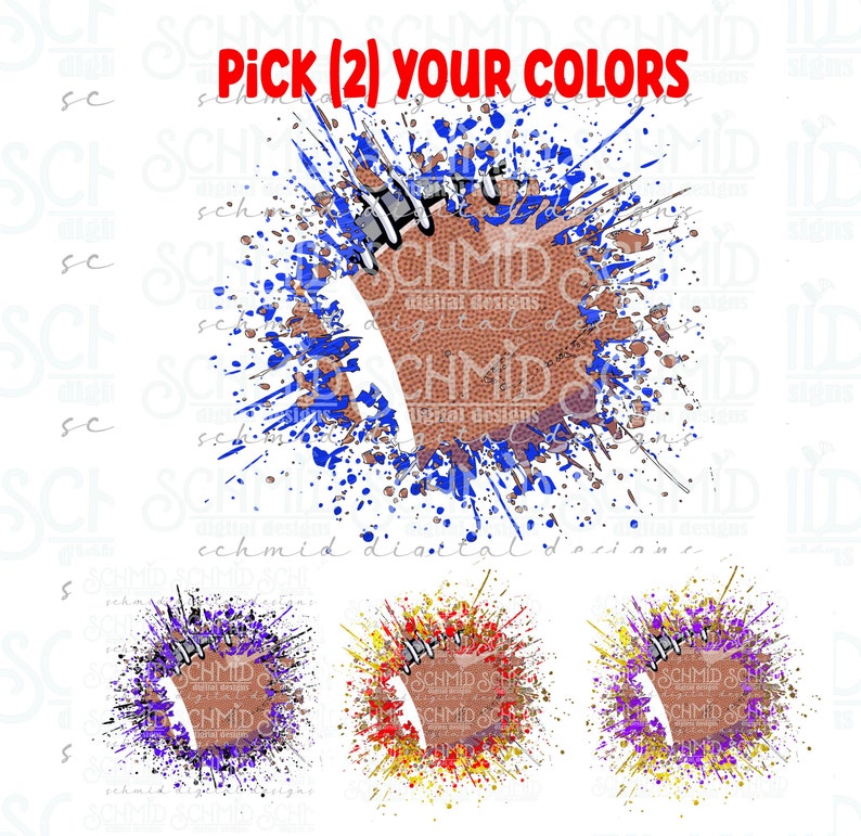 Red Splatter Football Personalized, Splatter Football PNG, Football Mascot PNG, Mascot Design ...