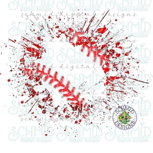 red splatter baseball png, baseball png, baseball background png, baseball background, baseball digital download, baseball shirt png