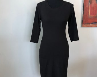 plain black cotton dress