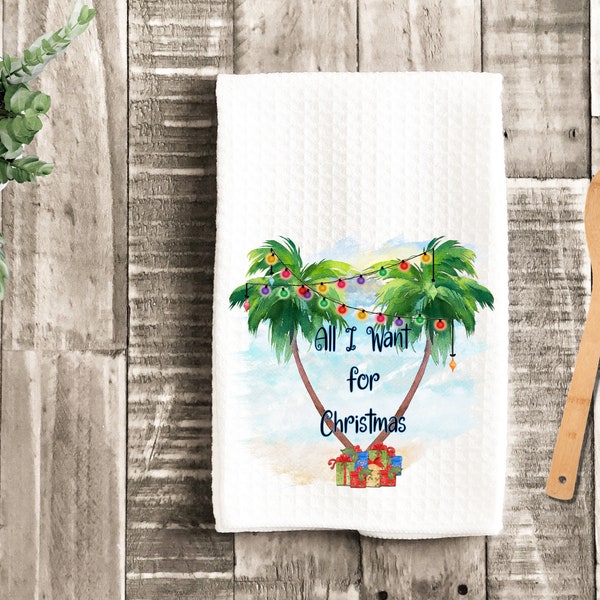 Christmas Palm Tree Towel Etsy