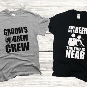Camisas do NOIVO E DA TRIPULAÇÃO Camisetas para festa de bachleor Camisetas para saída à noite dos rapazes Camisetas para festa de casamento