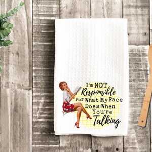 FUNNY RETRO HOUSEWIFE towels, Vintage Towels, Funny kitchen Towels