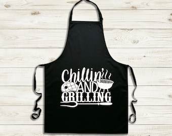 Personalized Grilling Apron, Chilling and Grilling Gift