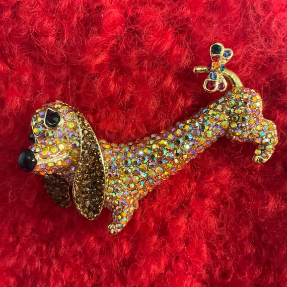 Vintage Butler and Wilson Gold Large Rainbow Dashund Brooch - Etsy