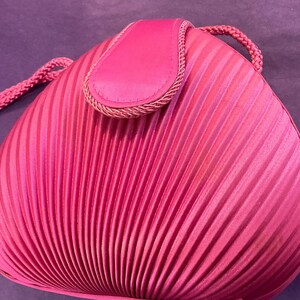 Vintage 1950s Shocking Pink Satin Evening Bag main image 1