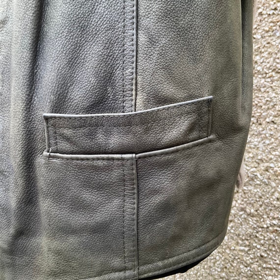 Vintage gents Olive Green JAEGER Leather waistcoa… - image 3