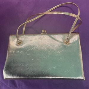 Vintage 1960s Gold Faux Leather Cocktail Bag & purse