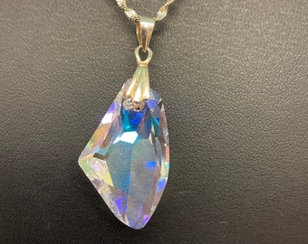 Orecchini Pendenti In Argento 925 E Cristallo – Colore Aurora Boreale – Mod. PGD-366