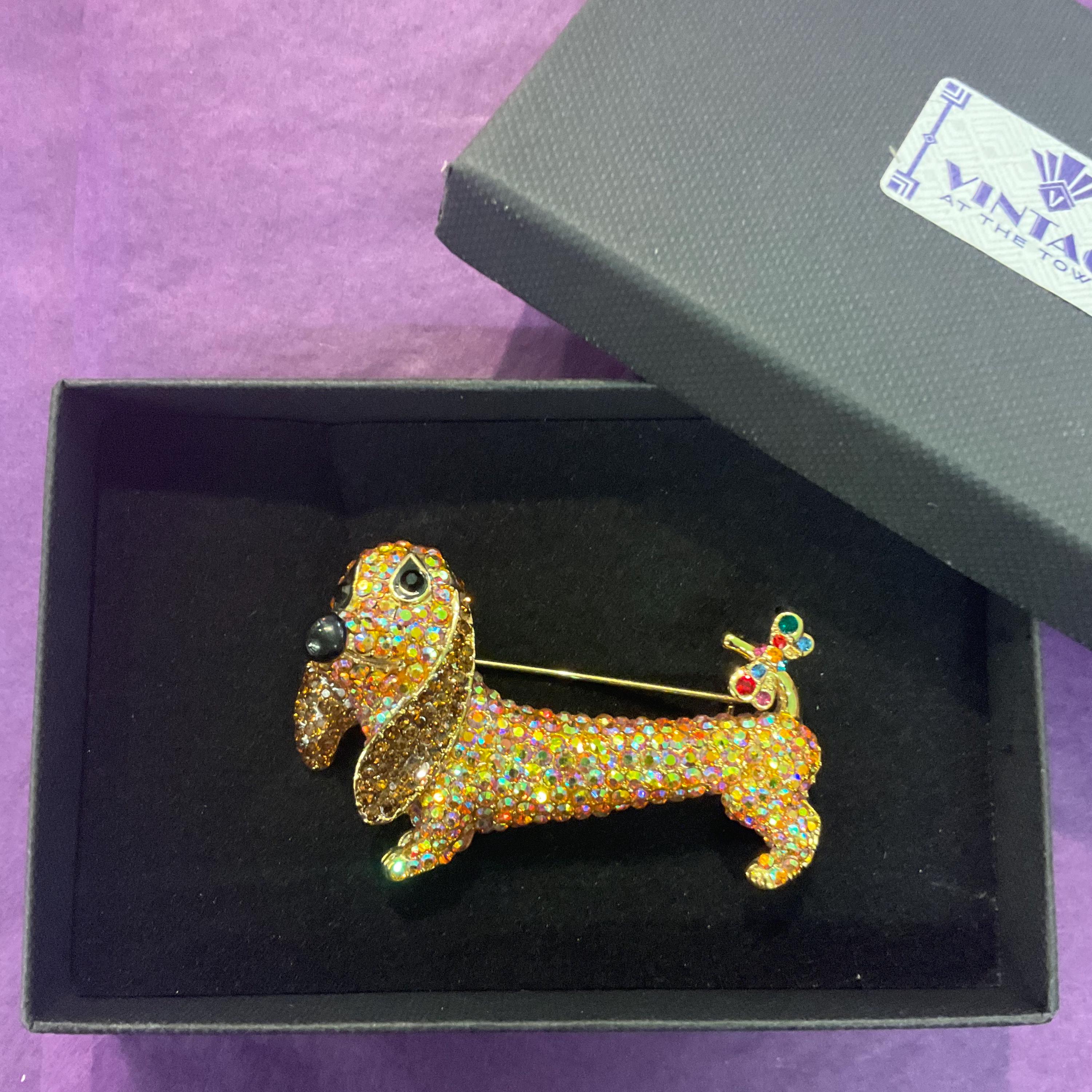 Vintage Butler and Wilson Gold Large Rainbow Dashund Brooch - Etsy