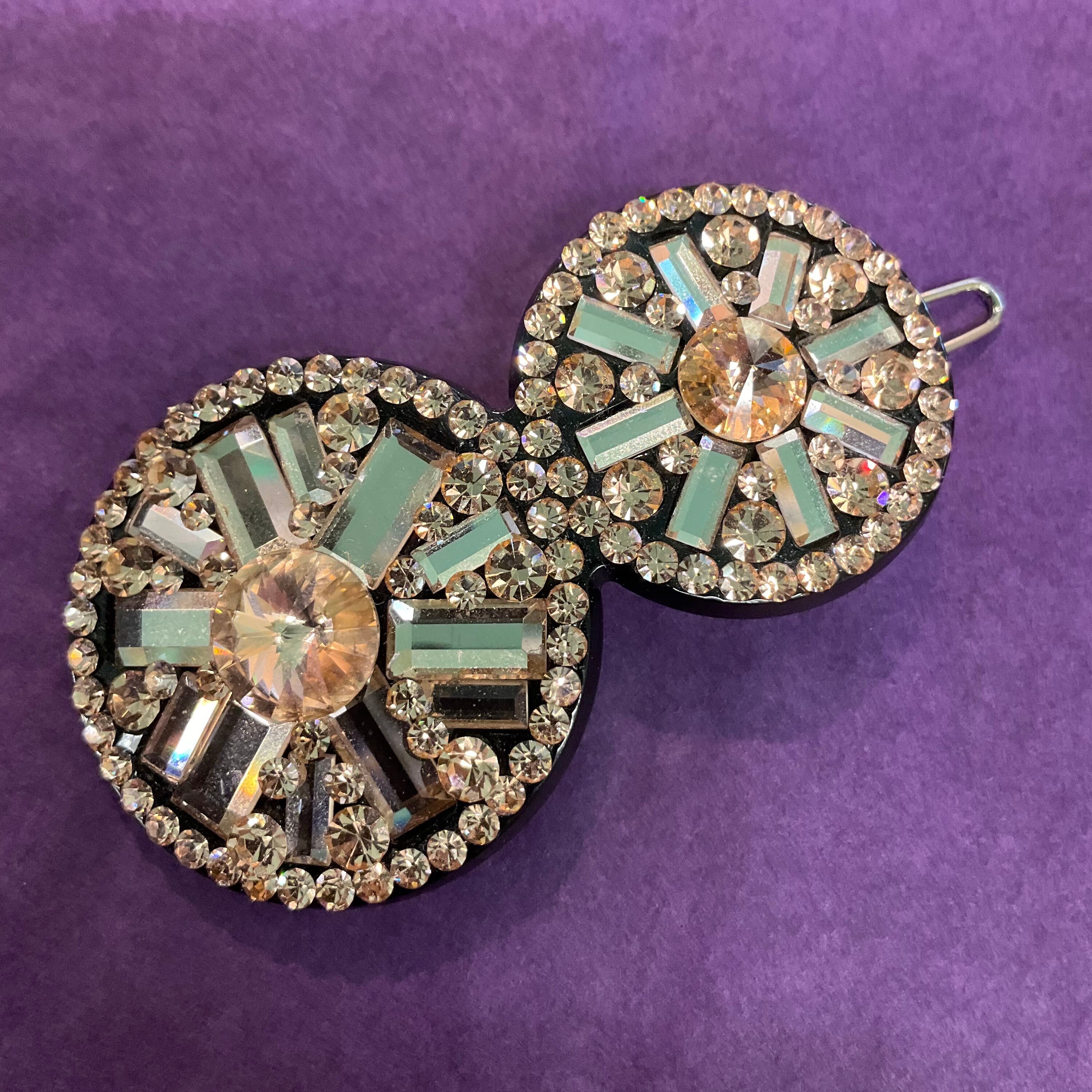 Vintage Butler and Wilson Rose Gold Pink Rhinestone Crystal