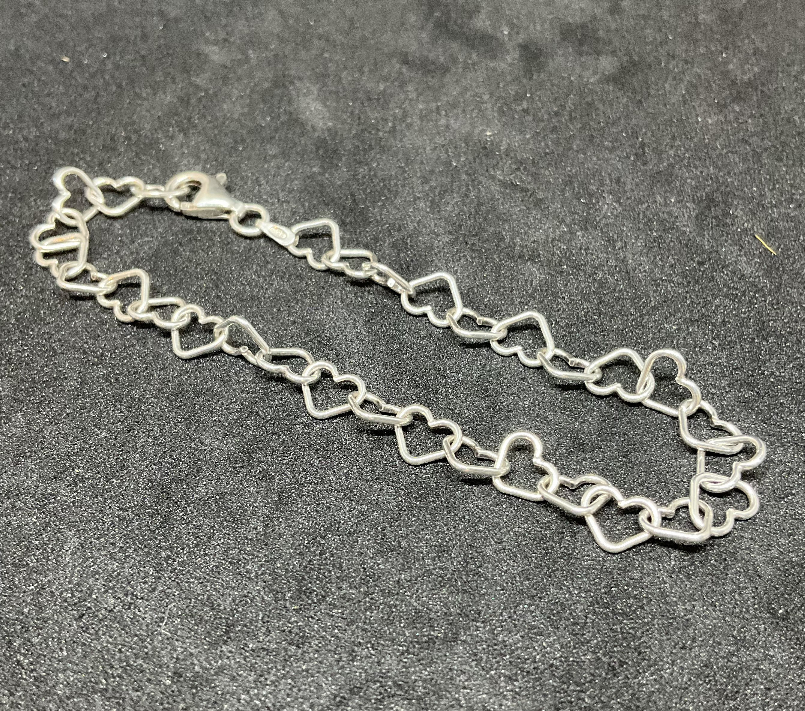 ヴィンテージ シルバー ハート ブレスレット - Etsy 日本