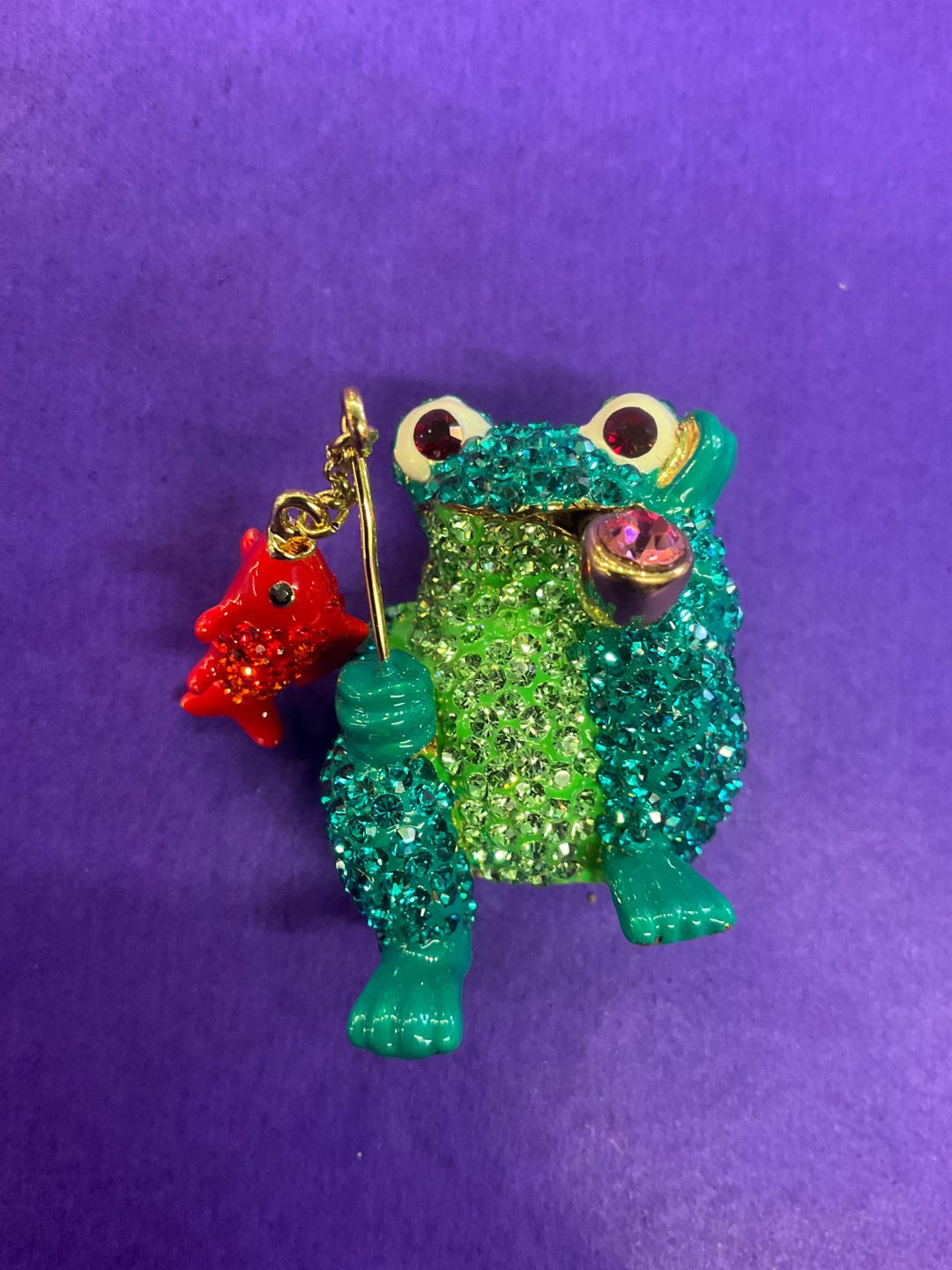 Vintage Butler and Wilson Large Crystal Fish Frog Brooch - Etsy