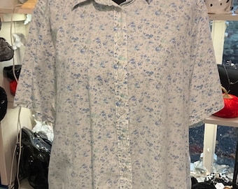 Vintage Liberty Print Cotton Shirt By “James Meade” size 24