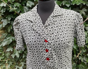 Vintage LIBERTY Tana Lawn Cotton Tea Dress: Floral Summer Wedding (UK 14-16)
