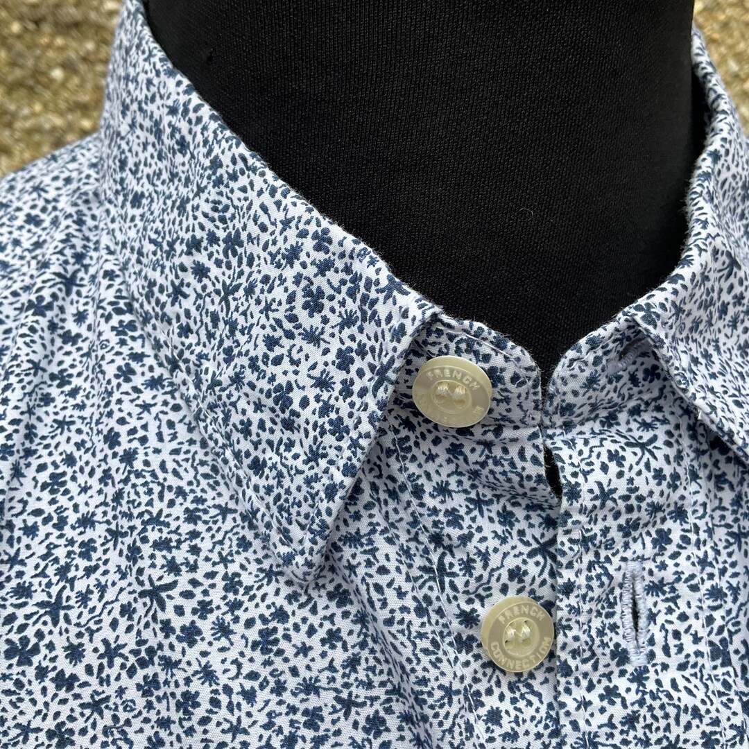 Ujoh French Gathered Shirt 2 White x Blue Near Mint | eBay