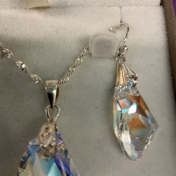 Orecchini Pendenti In Argento 925 E Cristallo – Colore Aurora Boreale – Mod. PGD-366