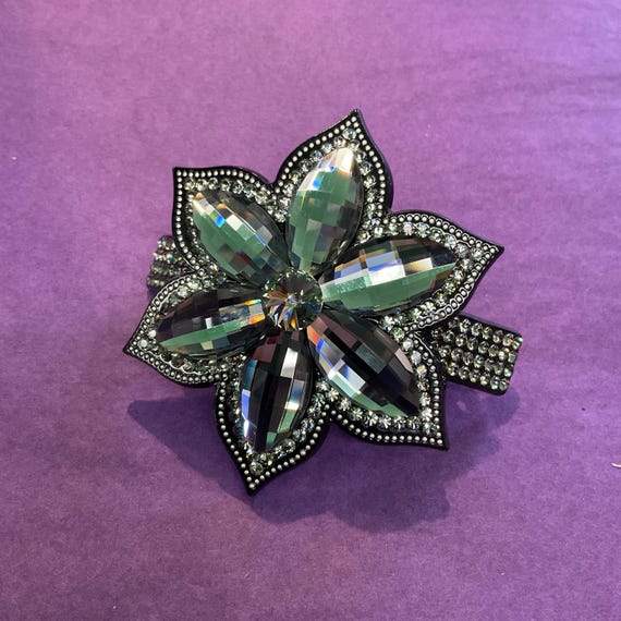 Vintage rhinestone hair clip retro Victorian style flower hair accessory Amazon.com : 5 Pcs double flower decorative jeweled  main image 3