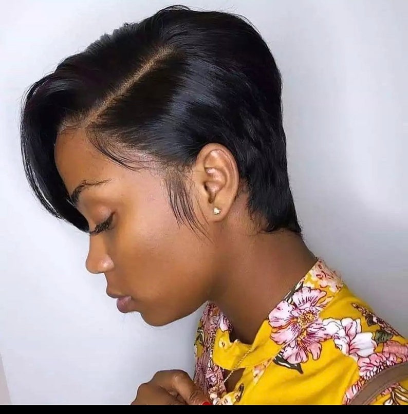 Boycut style lace frontal wigBrazilian Hair WigWig Etsy
