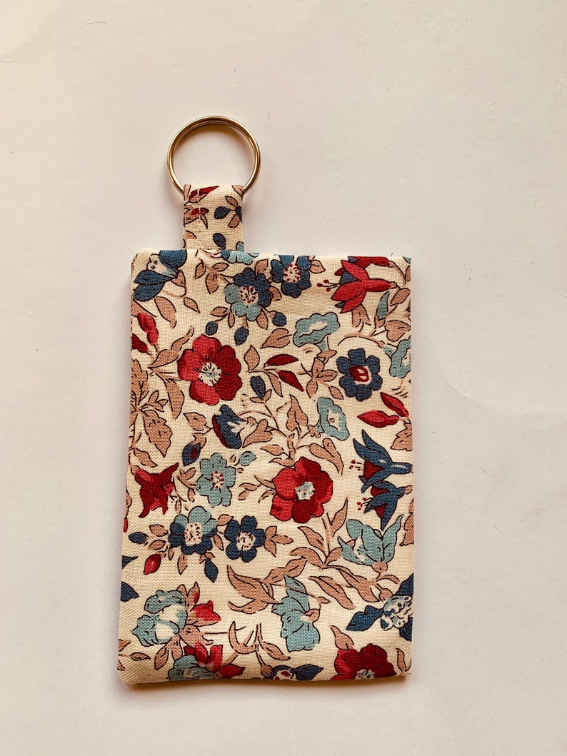 pouch handmade in UK Liberty Hand Sanitiser holder keyring