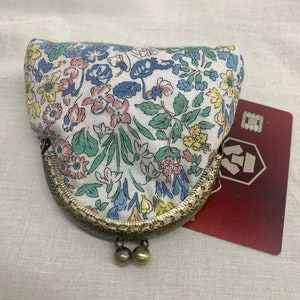 Liberty London print kiss clasp purse, coin/ card holder, handmade in uk image 4