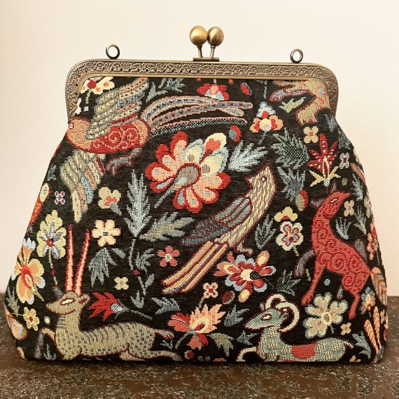 Vintage Black Beaded Clasp Lock Purse Evening Bag Handmade in China | eBay