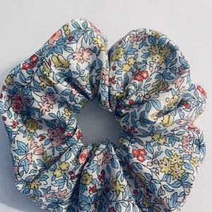 Liberty London Print Hair Scrunchie, large floral cotton Scrunchie, handmade in Uk