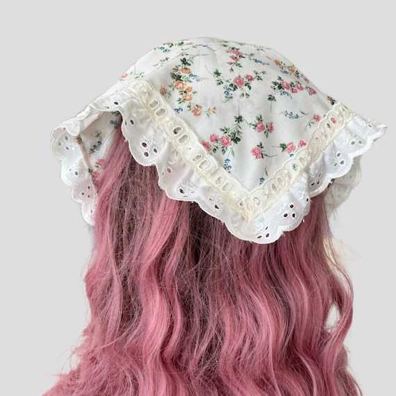 Liberty Print Cotton Headscarf: Floral whimsical Hair Bandana