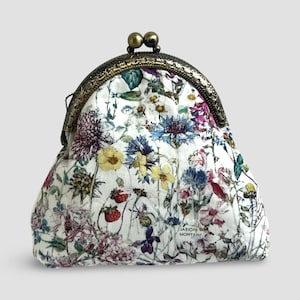 Wild Flowers Liberty London Geldbörse, Münz- / Kartenhalter, handgefertigt in Großbritannien