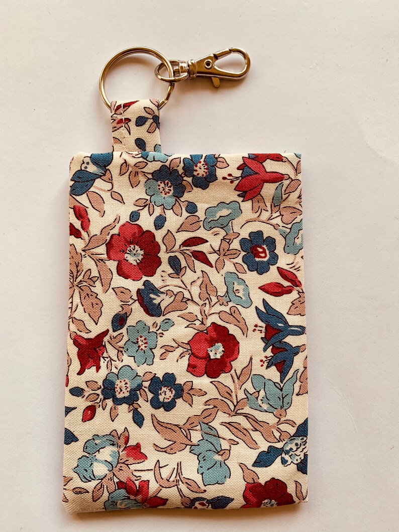 pouch handmade in UK Liberty Hand Sanitiser holder keyring