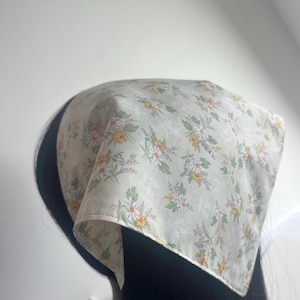 Floral headscarf, hair scarf, cotton bandana, floral print triangle head scarf,