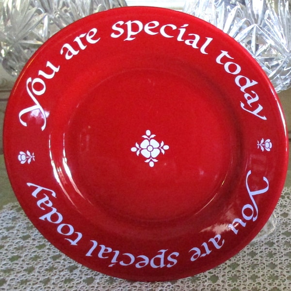 Vintage "You are Special Today" 1979 Collector Plate by The Original Red Plate Co., Meaningful Gift, Excellent Condition!