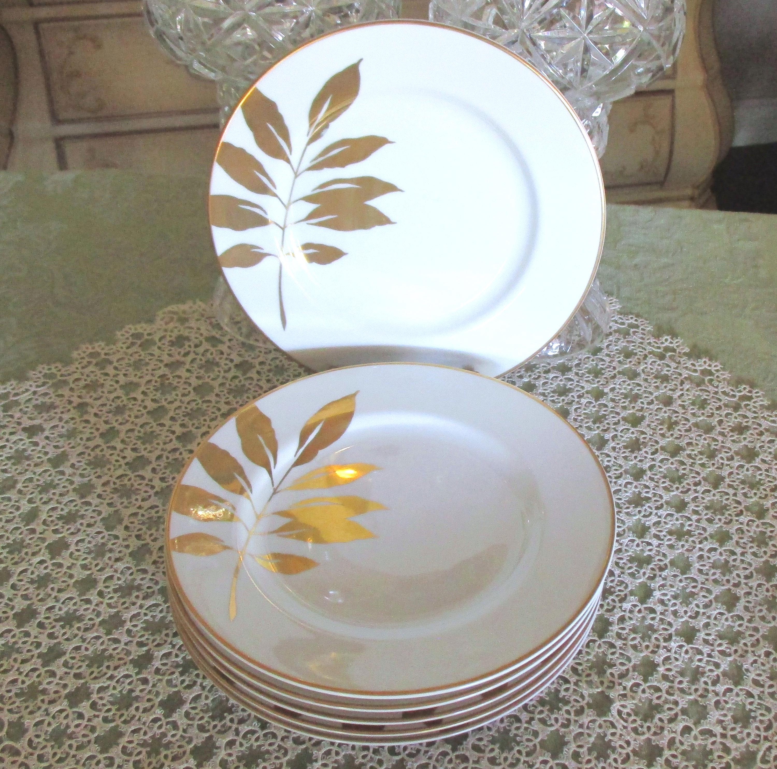 Vintage Mikasa Gold Leaf Plates, Set of 6 Fine China - Etsy