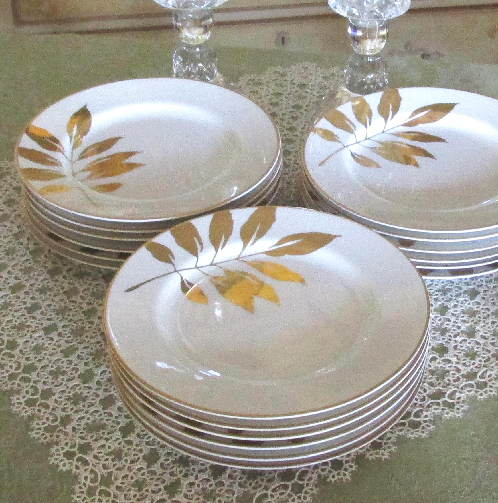 Vintage Mikasa Gold Leaf Plates, Set of 6 Fine China - Etsy