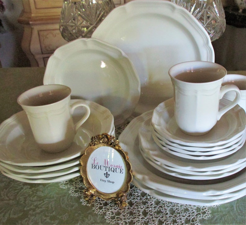 Vintage Mikasa French Countryside White Dinnerware, Charming Gift