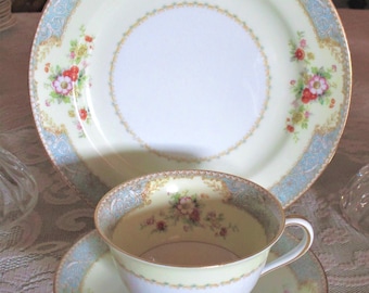 Vintage Noritake "Blue Dawn" 3-Piece Tea Set, Occupied Japan, Charming Gift