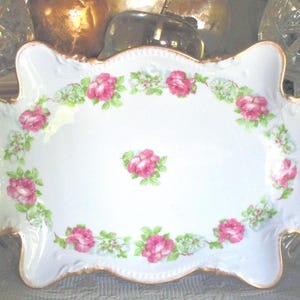 Antique French Coronet, Limoges France,  Roses Dressing Table Tray, So Shabby Chic, Lovely Gift for Her, Excellent Condition!