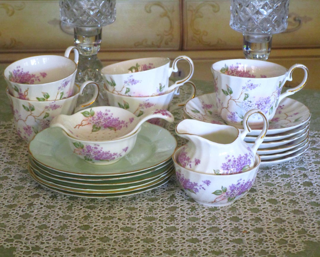 New Listing! Vintage English Allyn Nelson Lilacs 21-piece Tea Set ...