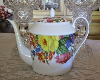 Vintage French Limoges Bill Goldsmith Alice Teapot/Coffee Pot, Just Gorgeous, MINT!