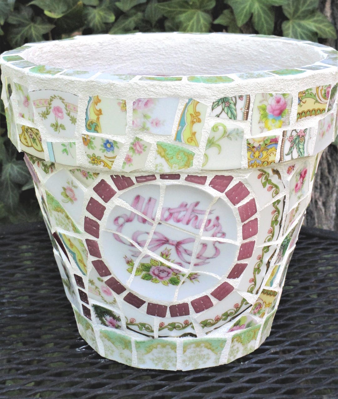 ハーモニーガーデン　陶器製フラワー　ヴィンテージ　アンティーク Vintage Chinoiserie Ceramic Garden Stool With Tropical