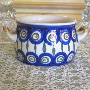 Vintage Polish Bolestawcu Pottery, Individual Soup Tureen, Rare & Unique Gift, Excellent Condition!