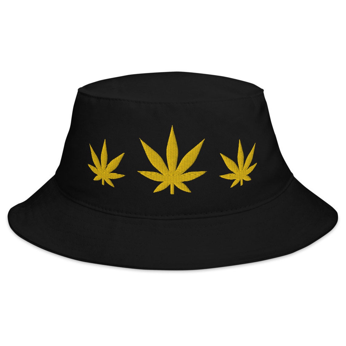 Pot Leaf Bucket Hat Embroidered Stoner Clothing Marijuana Etsy