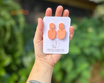 Nelly dangle earrings in tangerine | Polymer Clay | Light Weight | Hypoallergenic | Handmade Gifts | quick ship