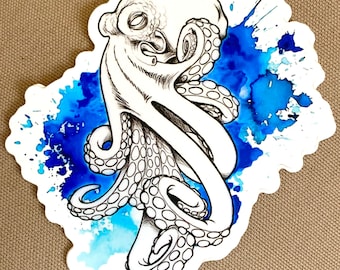 Octopus Watercolor Sticker