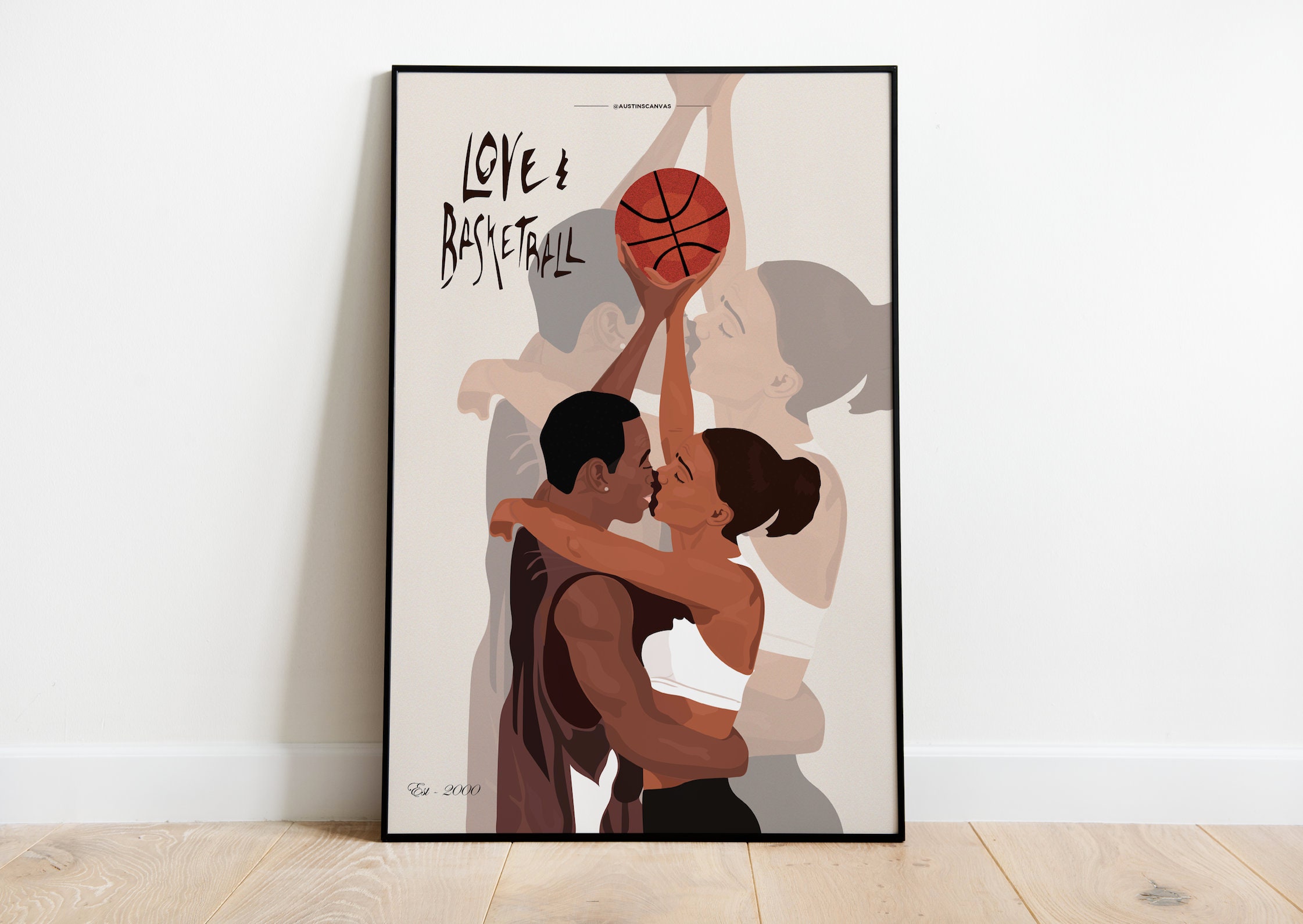 LOVE & BASKETBALL Custom Poster Wall Art Graphic Design | Etsy