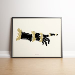 Peut inclure: Silhouette noire et dorée d'une main pointant vers la droite, entourée de feuilles. L'image est intitulée "Autoprocrastination".