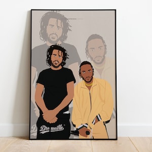 KENDRICK AND J COLE Custom Poster, Christmas Gift, Anniversary, Dreamville Top Dawg, Kendrick Lamar, Graphic Design Poster, Music, Pop, Icon
