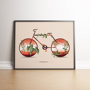 SAFARI BIKE RIDE Cartel personalizado, Regalo de Navidad, Místico, Decoración de pared moderna, Bellas artes, Arte mural, Impresiones de arte mural botánico, Regalo para amantes de las plantas