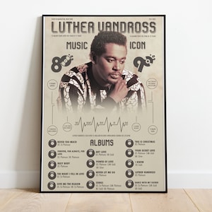 LUTHER VANDROSS Custom Info Graph Poster, Christmas Gift, Birthday Gift, Anniversary Gift, Wall Art, Graphic Design Poster, Music, Icon