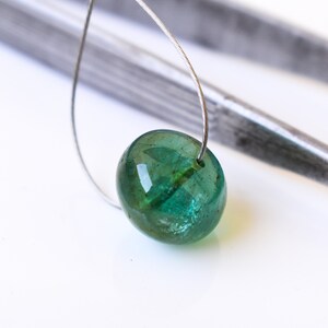 10 CTS. High Color High Clarity Natural Finest Zambian Emerald Smooth Flat Rondelle Focal Bead, Natural Gemstone, May Birthstone